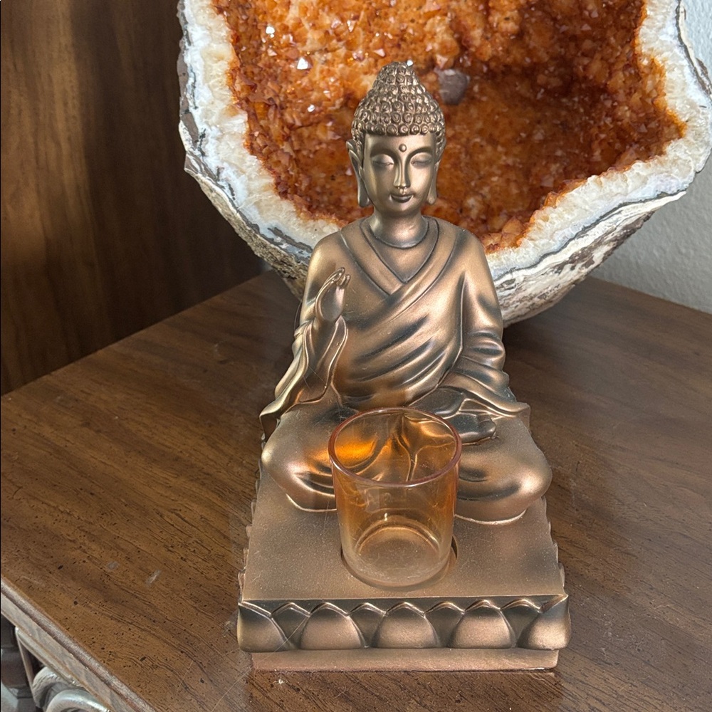 PartyLite Bronze Buddha Statue